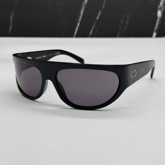NEW CL40272I 01A CELINE SUNGLASSES SHINY BLACK UNISEX EYEWEAR CELINE - Picture 5 of 13